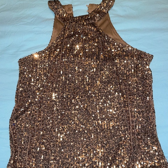 NWOT Copper Gold Sequin Top - Picture 3 of 9